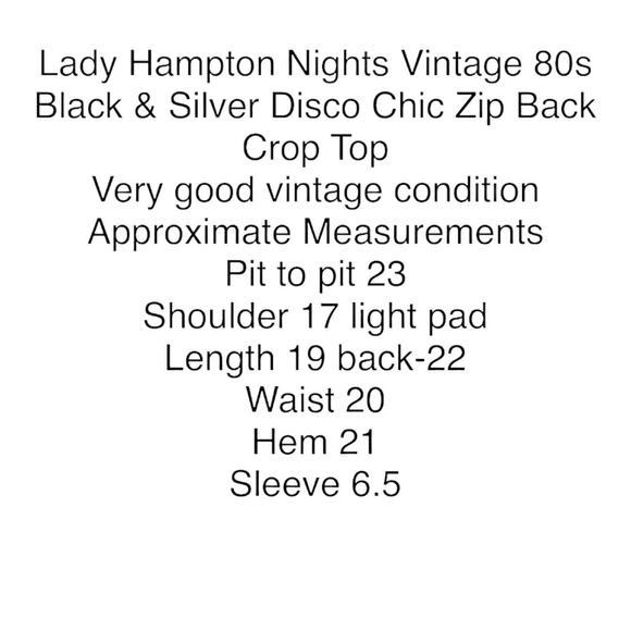 Disco Chic Evening Top Retro 80s Lady Hampton Nights Women Black Silver Size 1X - Picture 10 of 16